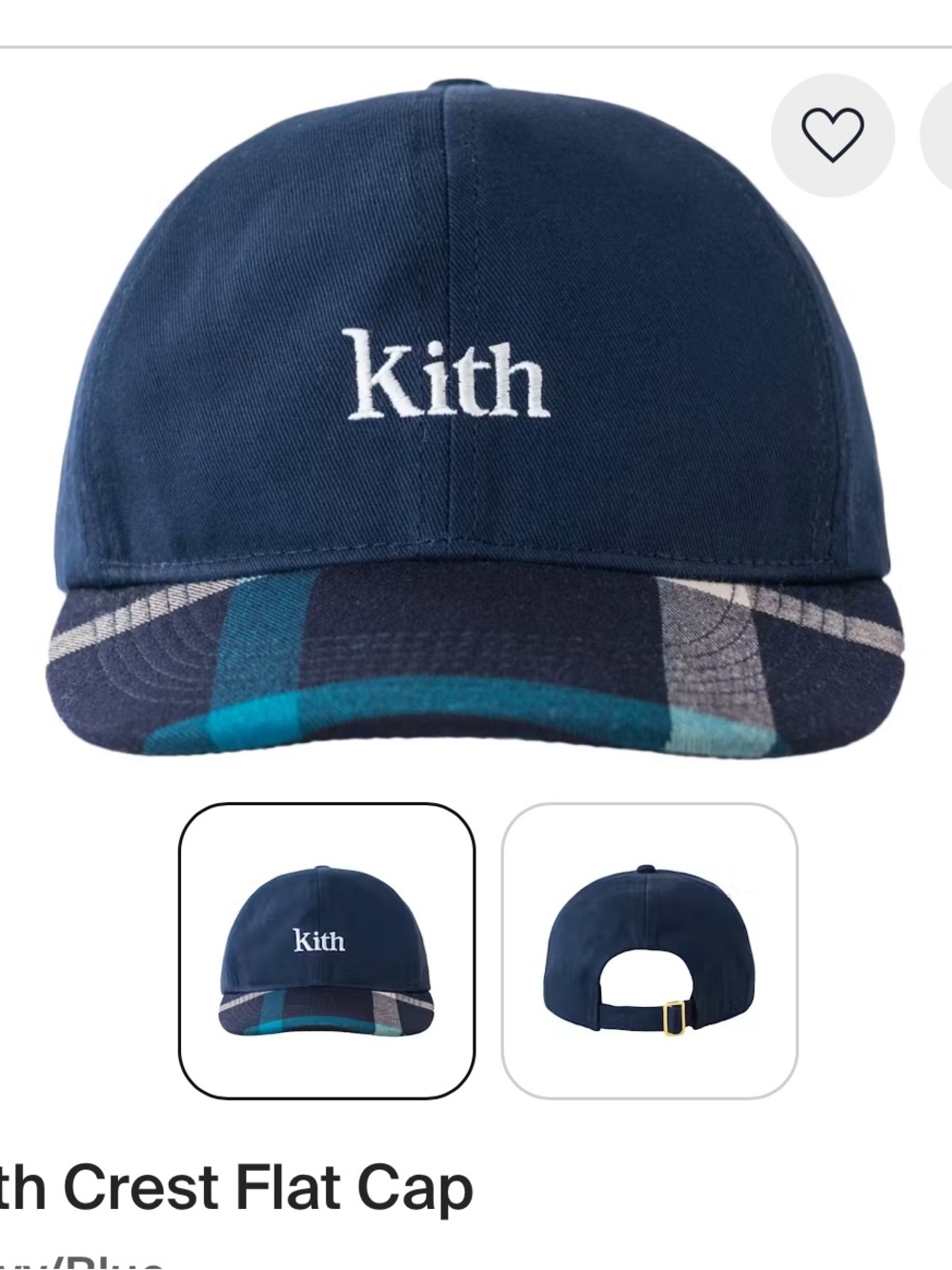 Kith Crest Flat Cap Plaid Brim